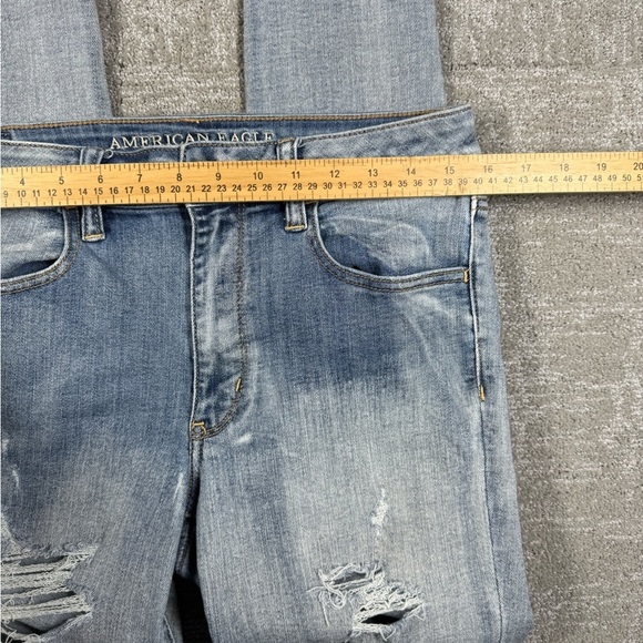 American Eagle Super Super Stretch Hi-Rise Distressed Jegging Women’s size 12 - Picture 4 of 8
